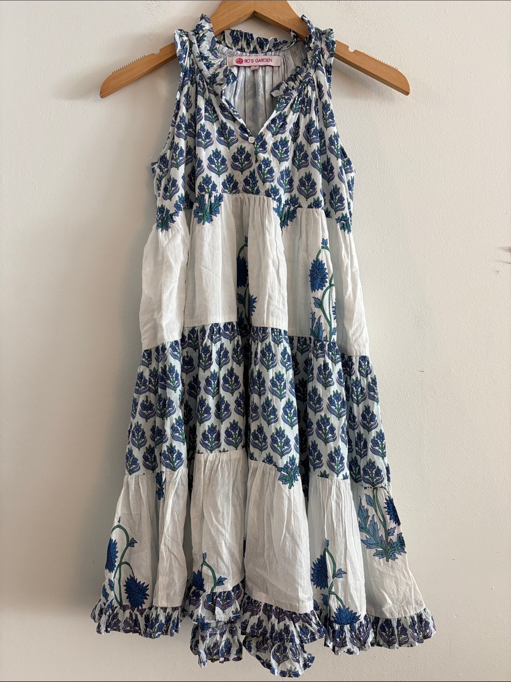 RO’S GARDEN Sleeveless Floral Halter Mini Dress Women Size 8